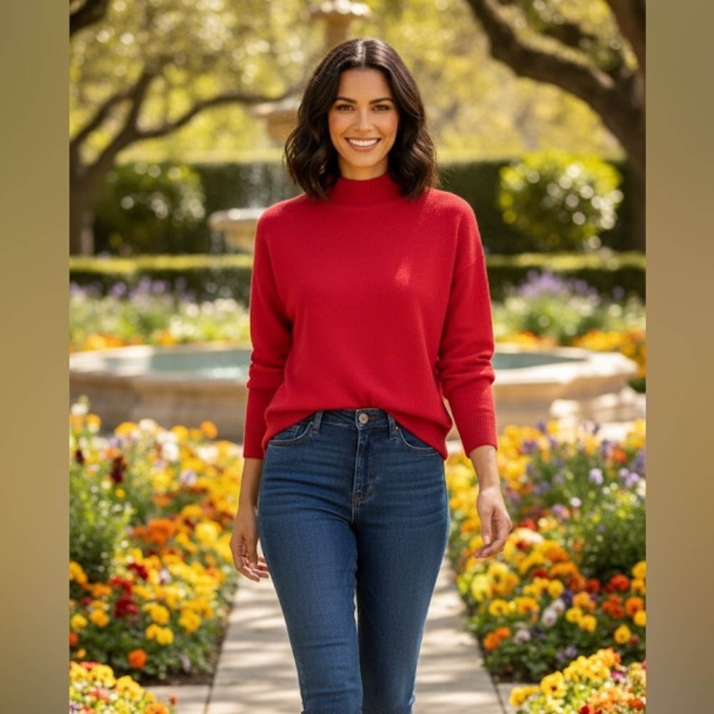 Banana Republic Perfectly Soft Turtleneck Sweater red size small